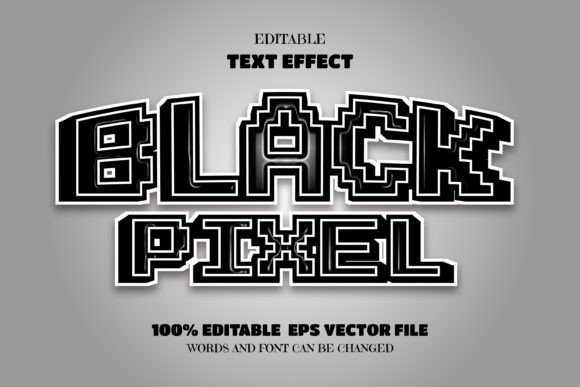 Black Pixel Text: Editable Font Effect for Bold Designs