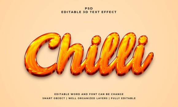 Chilli 3D Editable Text Effect: Elevate Your Designs Instantly