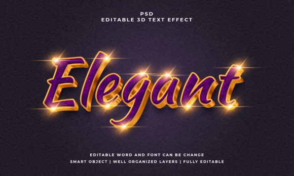 Elegant 3D Editable Text Effect: A Premium Design Asset