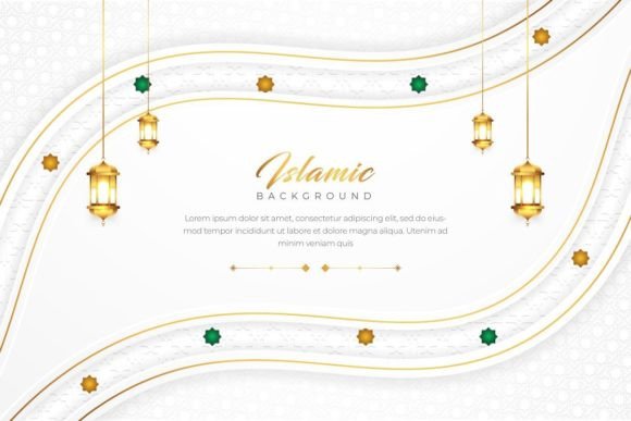 Elegant Gold Wave Layered Islamic Background