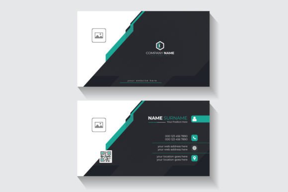 Modern Black Geometric Business Card: A Design Asset
