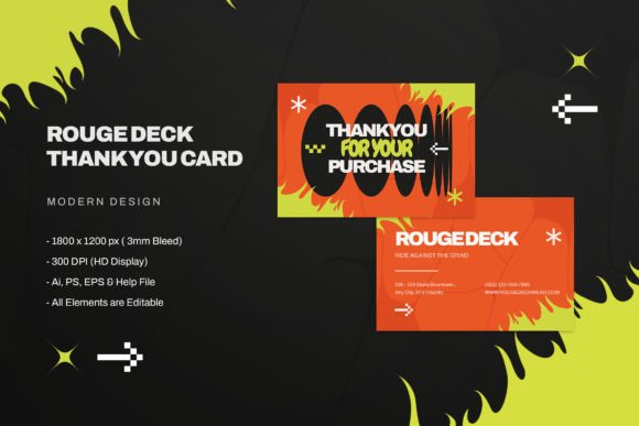 Rouge Deck: A Sophisticated Thank You Card Design
