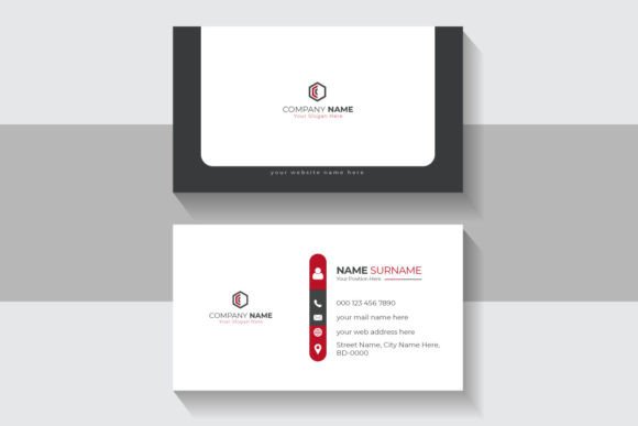 Simple Flat Business Card Template: Clean & Modern Design