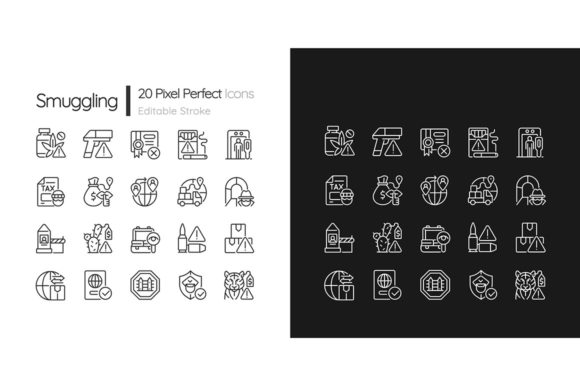 Smuggling Linear Icons Set for Dark & Light Mode