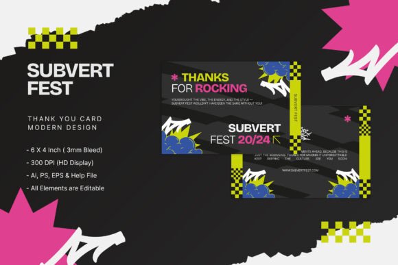Subvert Fest - Thank You Card: A Sophisticated Design Template