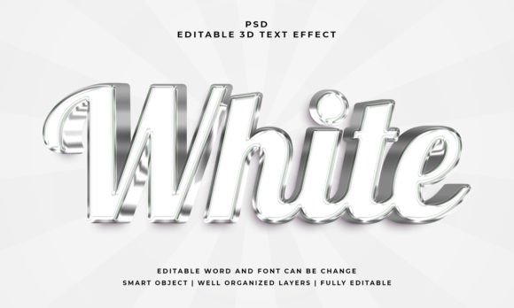 White 3D Editable PSD Text Effect: Elevate Your Designs Instantly