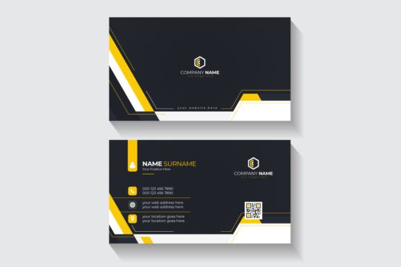 Yellow and Black Geometric Business Card: Bold Design Template